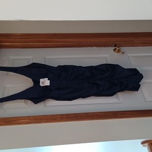 Navy blue sleeveless party dress